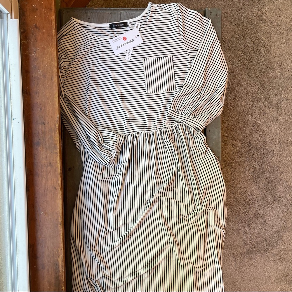 NWT striped midi dress | size XL